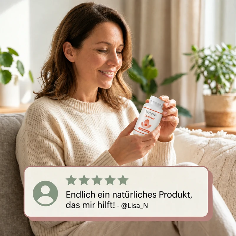 Kundin mit Myravie und Bewertung